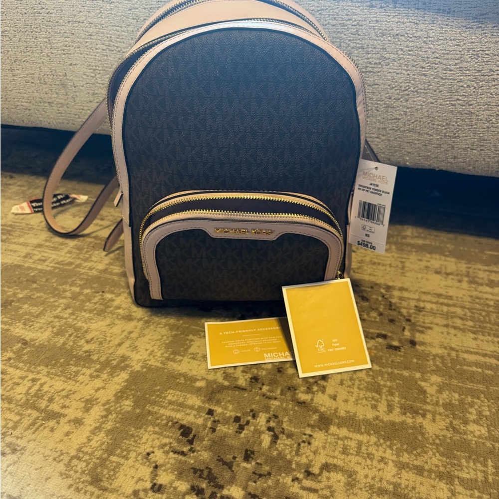 Michael Kors pink and brown Jaycee backpack ( original tags attached )